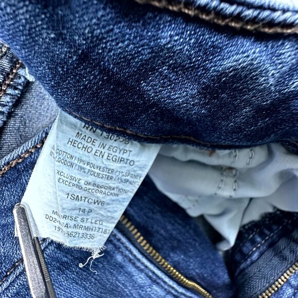 Riders by Lee Women's Straight Leg Jeans Denim 1SMTCW6 Blue Size 14 Petites - Picture 5 of 10